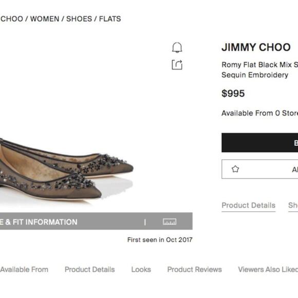 JIMMY CHOO ROMY Embellished Flats 41/10.5 - Picture 4 of 12